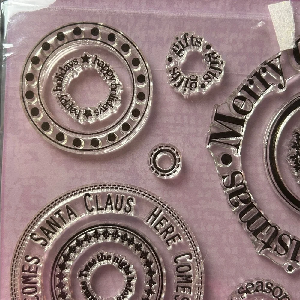 New Art Warehouse Danielle Johnson Christmas Clear circular Stamps Set
